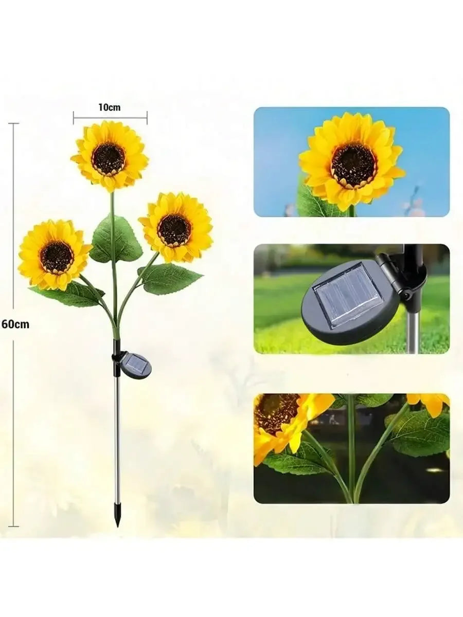 Luz de Jardín Solar con Forma de Girasol