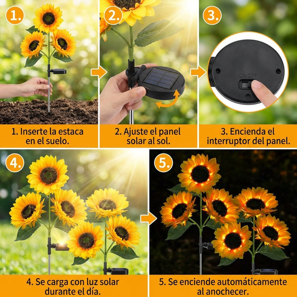 Luz de Jardín Solar Girasol